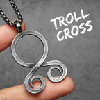 PENDRA Ancient Troll Cross Steel Necklace