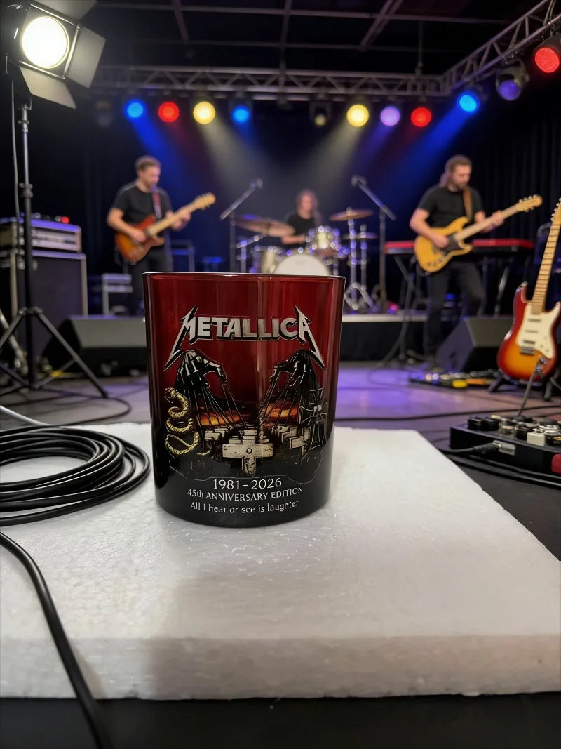 Creative heavy metal rock style glass 1981-2026 commemorative water cup, the first choice for rock fans to give gifts