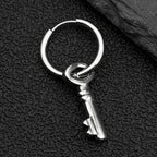 Key Star Hiphop Earrings For Women Men Stainless Steel Silver Color Fashion Punk Rock Ear Rings Rapper Jewelry Accessory