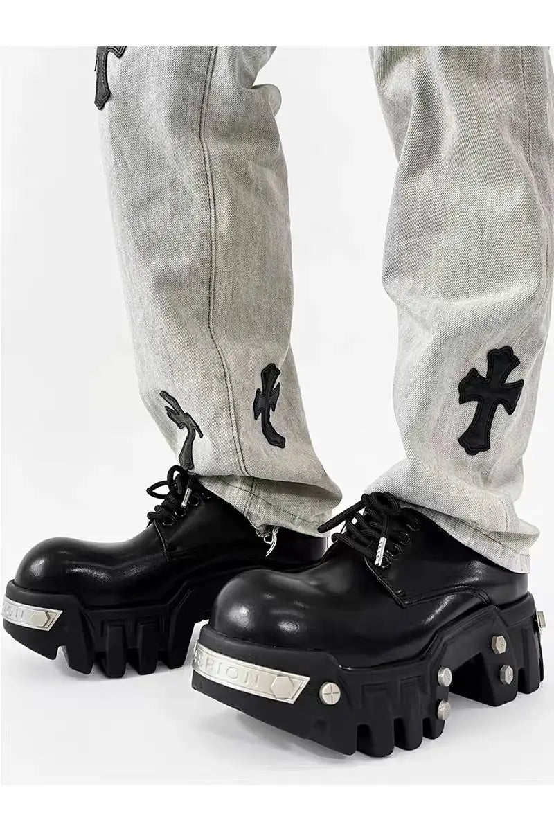 PENDRA Leather Iron Head Shoes