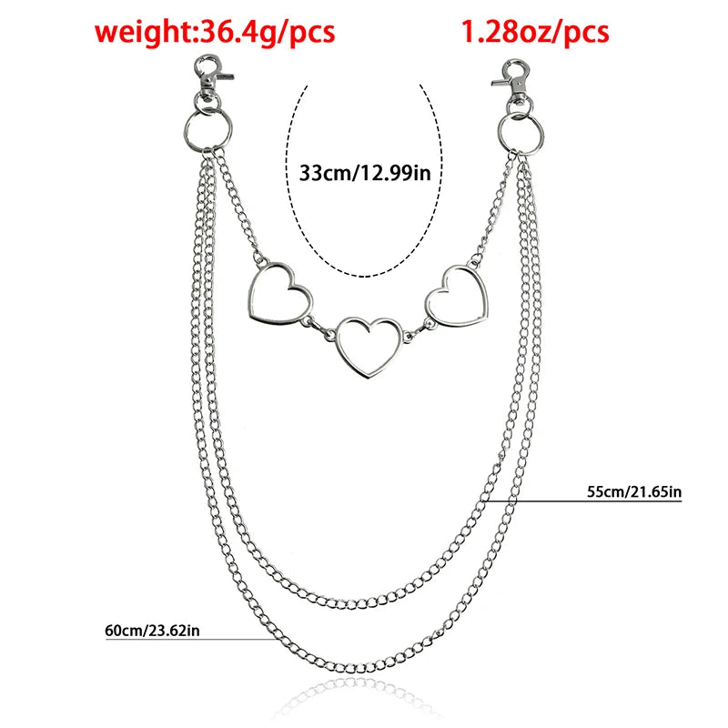 PENDRA Crossstar Layered Waist Chain Keychain