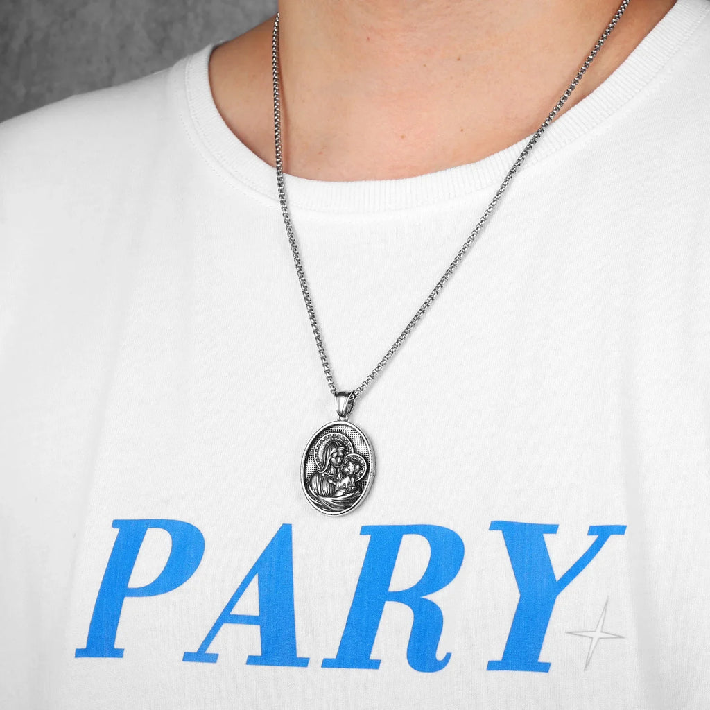 PENDRA Virgin Mary Holy Steel Necklace