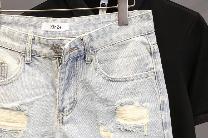 PENDRA Korean Distressed Cat Shorts