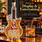 Dolly Parton Guitar Glass Liquor Decanter Whiskey Bottle Home Bar Decor Fan Collectible Gift