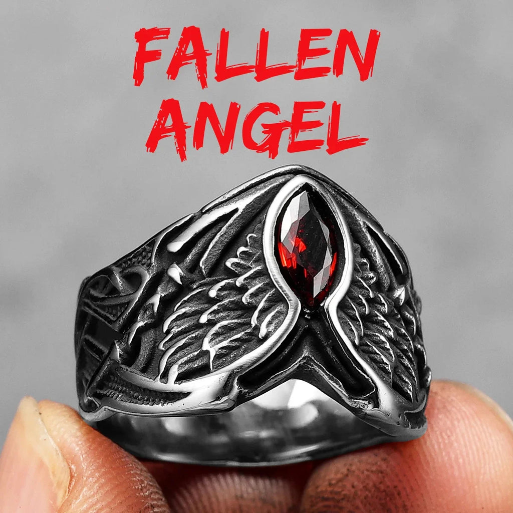 PENDRA Fallen Angel Wings Steel Ring