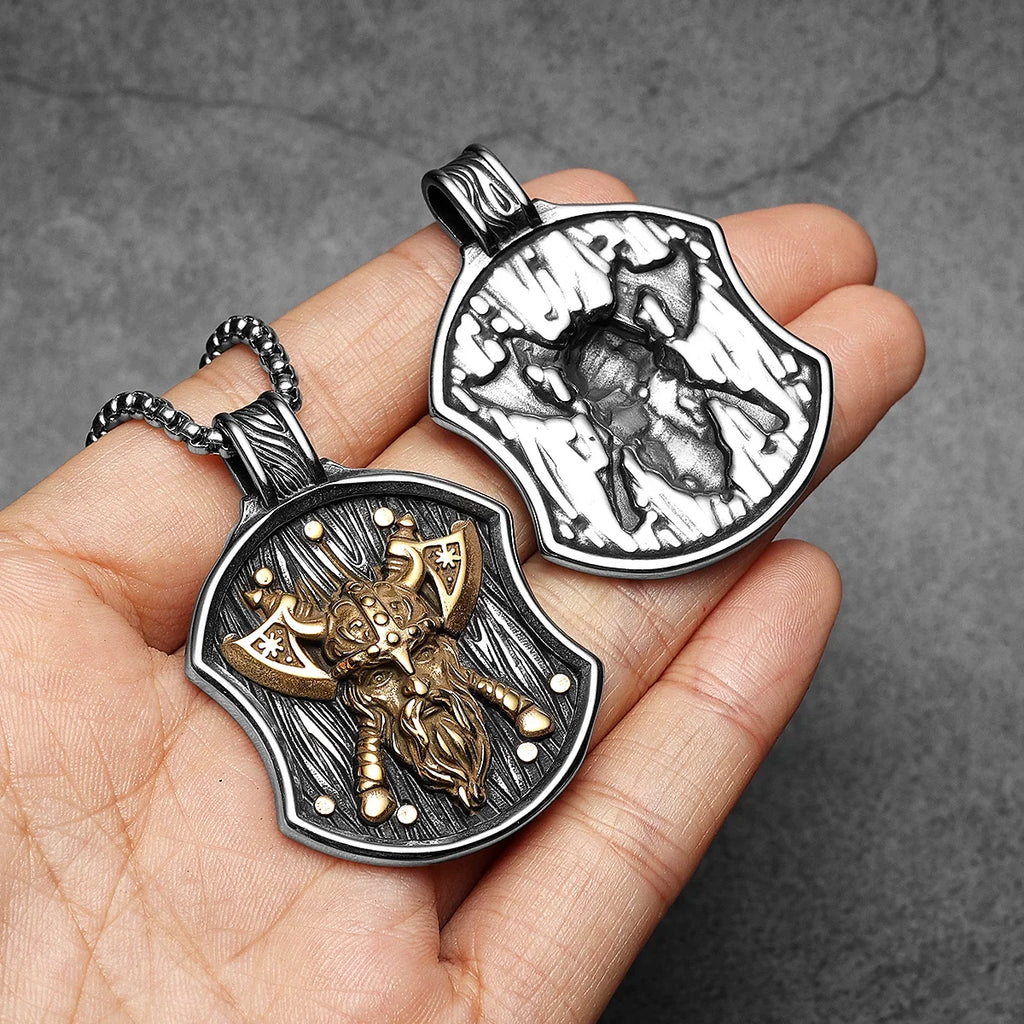 PENDRA Pirates Shield Steel Necklace