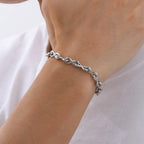 Stainless Steel Chain Bracelets for Men Boys,Infinite Link Chain Handmade Wristband,New Punk Jewelry