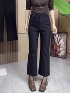 PENDRA Slim Flare Cropped High Waist Pants