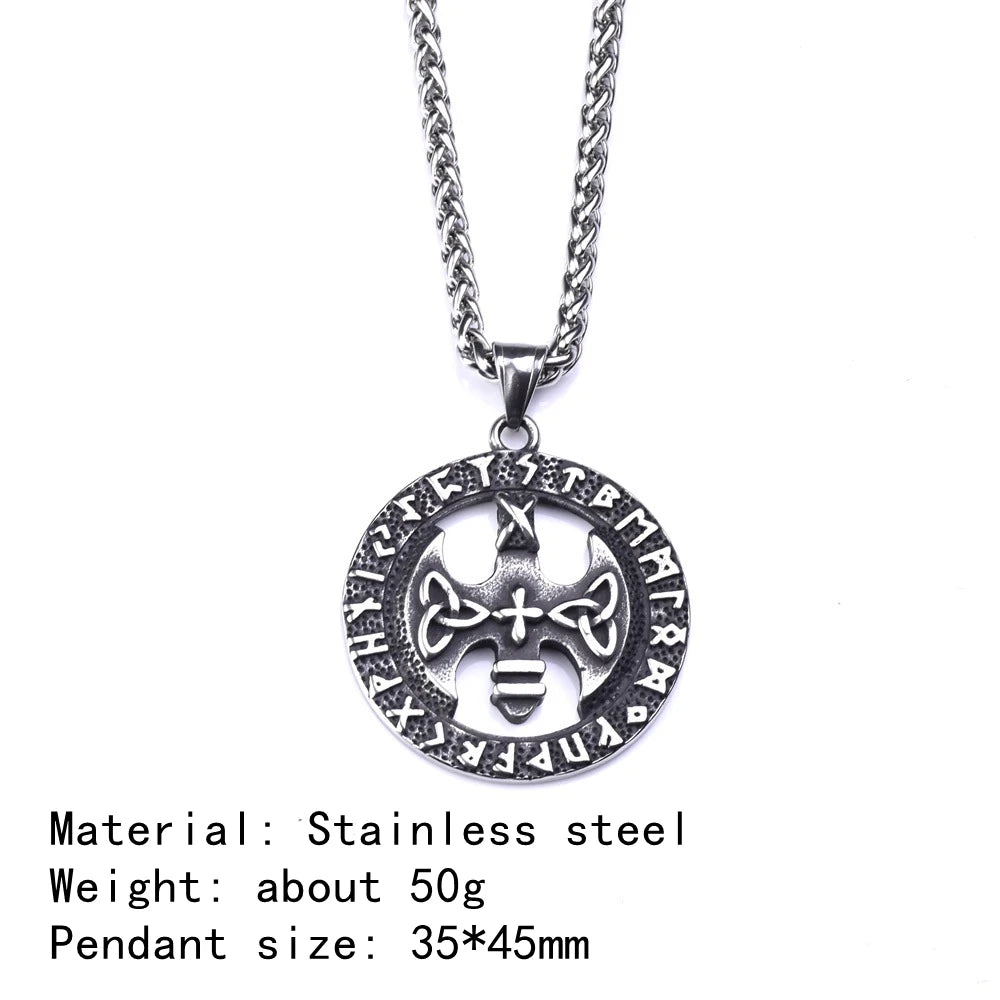 PENDRA Celtic Knot Norse Steel Necklace