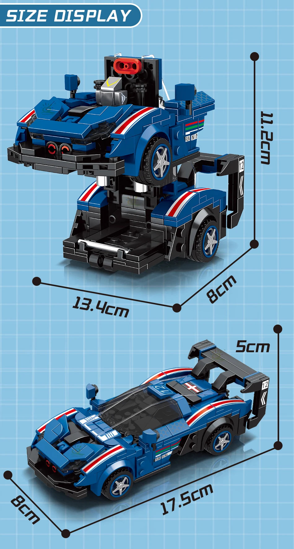 PENDRA Transfrom Racing Robot Building Set