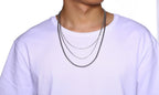 1/2/3MM Thin Chain Necklace for Men Women,Stainless Steel Square Box Chain Link Collars,Male Unisex Jewelry Gift