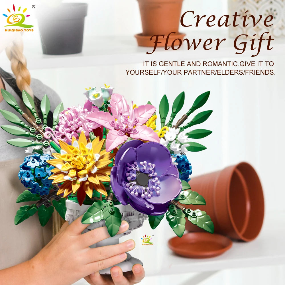 PENDRA Bouquet Potted Floral Building Set