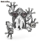 PENDRA Cute Crystal Frog Brooch