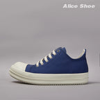 PENDRA Blue Shadow Blue Canvas Low-Top Lace-Up Platform Sneakers