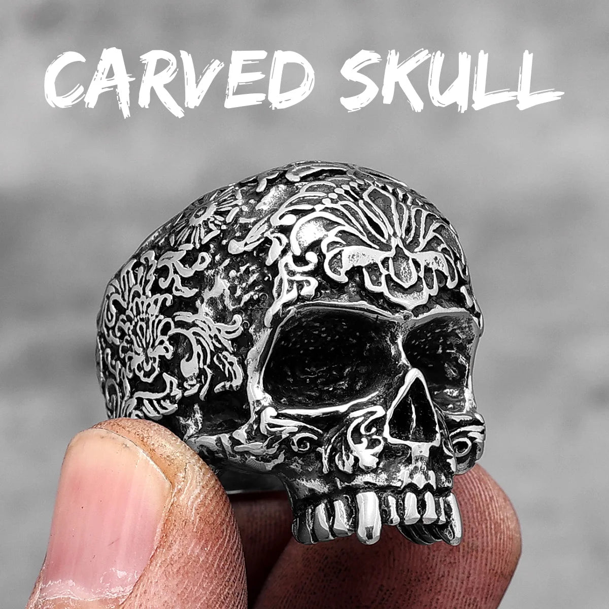 PENDRA Skull Boyfriend Biker Steel Ring