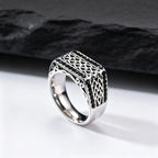 Vintage Punk Signet Ring for Men,Waterproof Stainless Steel Statement Ring,New Jewelry