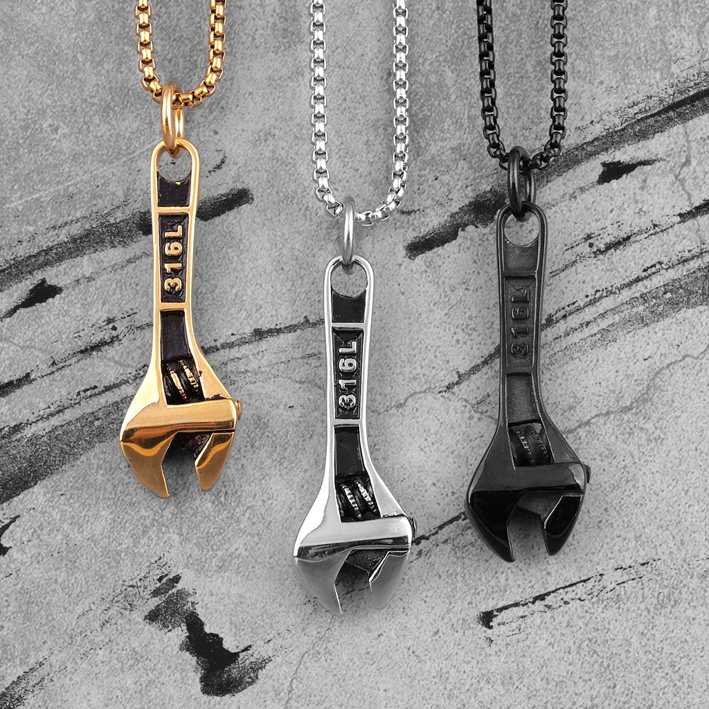 PENDRA Worker Wrench Boyfriend Steel Necklace