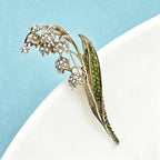 PENDRA Lilia Vintage Rhinestone Lily Flower Brooch