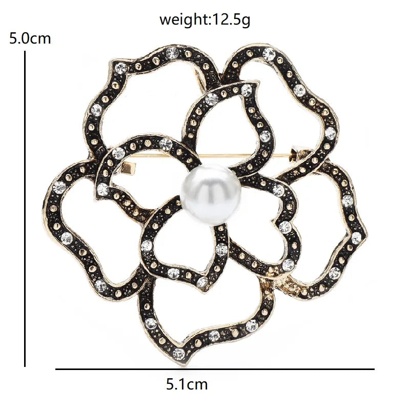 PENDRA Rosetta Vintage Hollow Rose Brooch