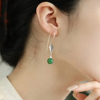 PENDRA Hotan Jade Silver Earrings