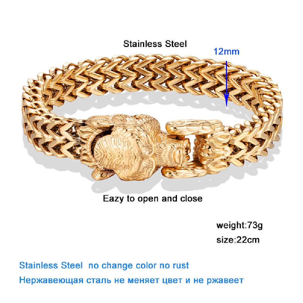 PENDRA Wolf Gold Chain Bracelet