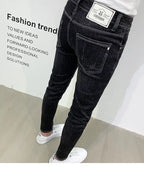 PENDRA Korean Slim Black Jeans