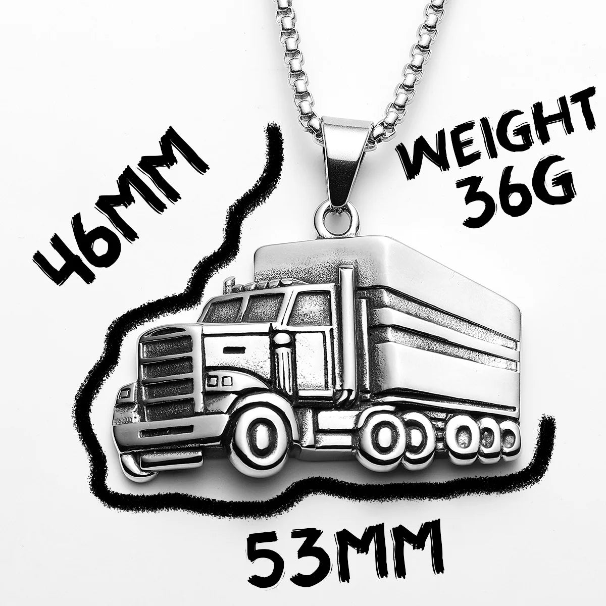 PENDRA Trucks Driver Rock Steel Necklace