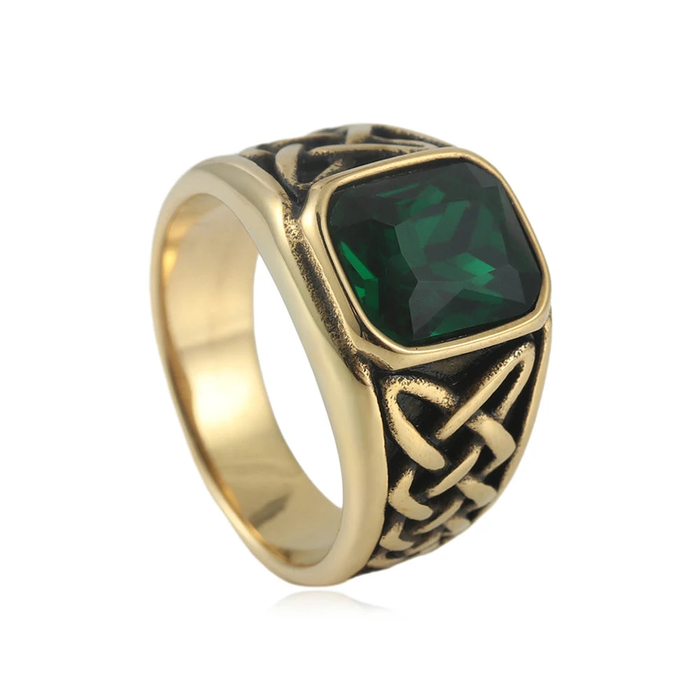 PENDRA Redstone Square Red Stone Signet Ring