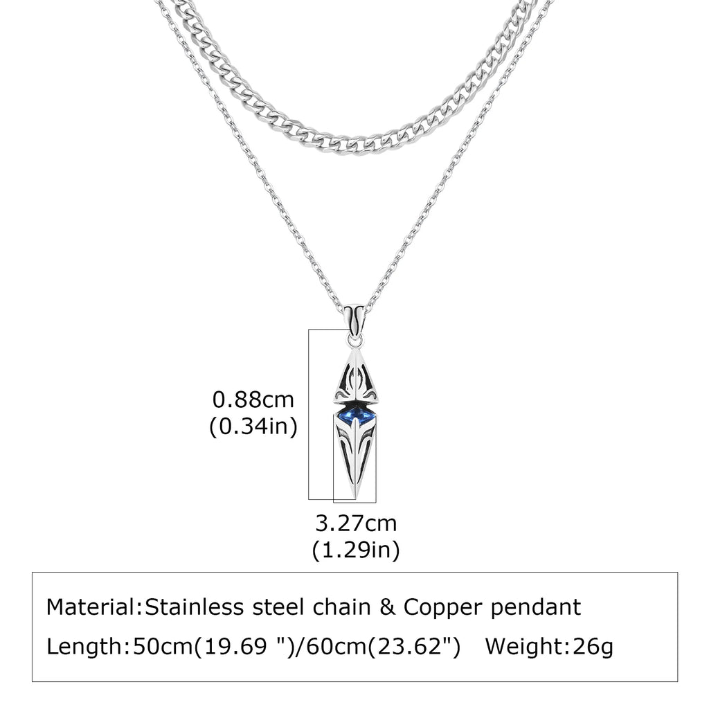 PENDRA Stone Blue Chain Necklace