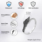 Retro Wings Ring for Men,Gothic Devil Wings Adjustable  Metal Ring,Punk Hip Hop Jewelry Gift