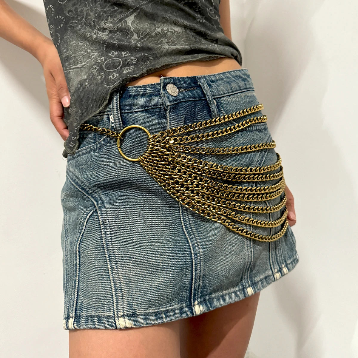 Hip-hop Punk Gold Chain Belt Female Waist Dress Silver Metal Pants Waistband Jeans Designer Belts for Women High Quality Y2k