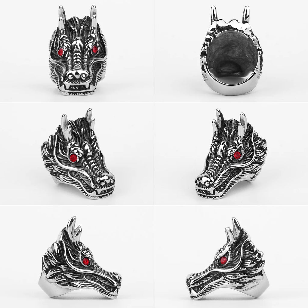PENDRA Chinese Dragon Animal Steel Ring