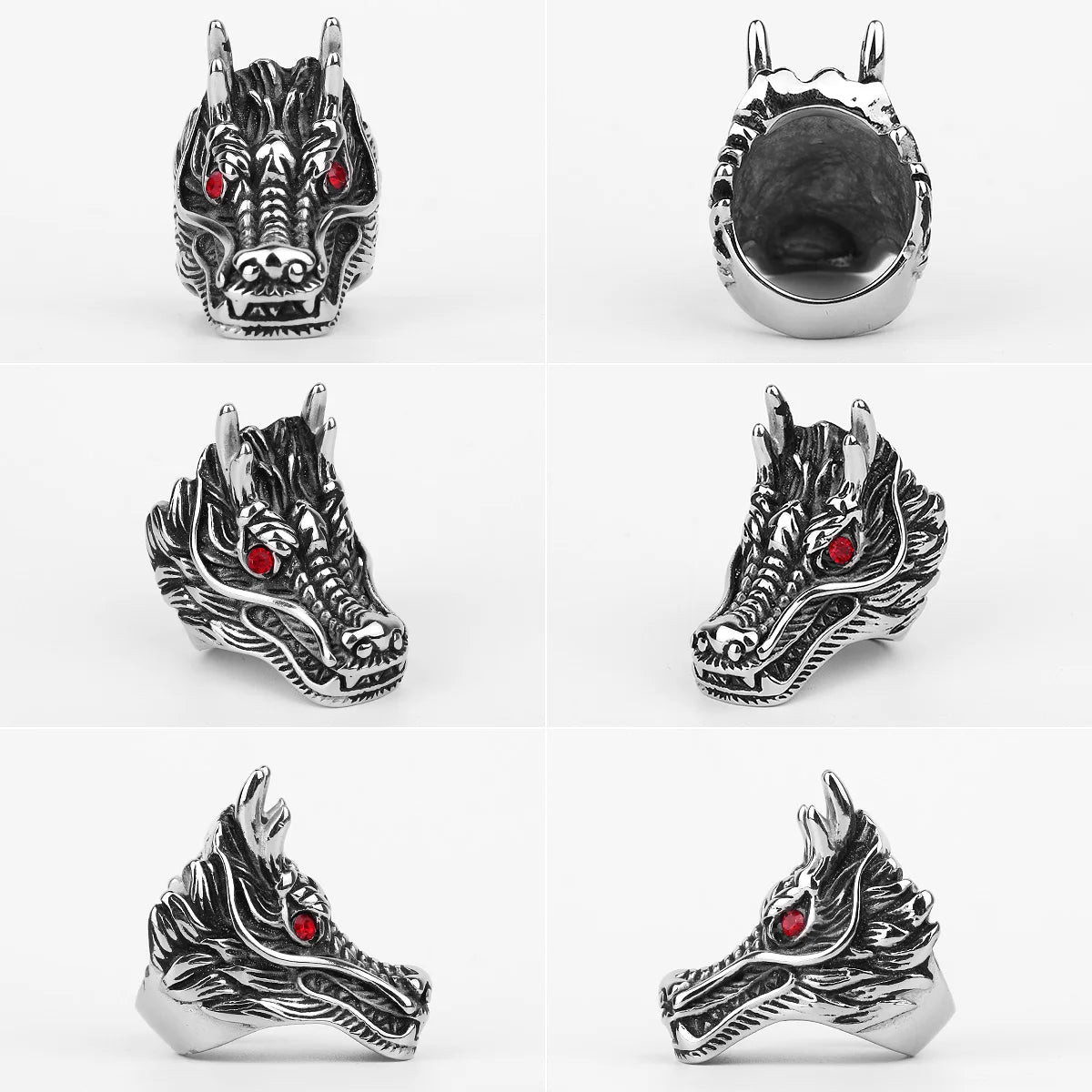 PENDRA Chinese Dragon Animal Steel Ring
