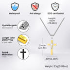 PENDRA Cross Black Gold Pendant Necklace