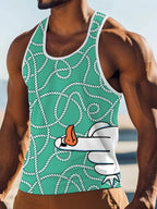 PENDRA Cartoon Chicken Printed Vacation Tank Sleeveless Beach Tank Top