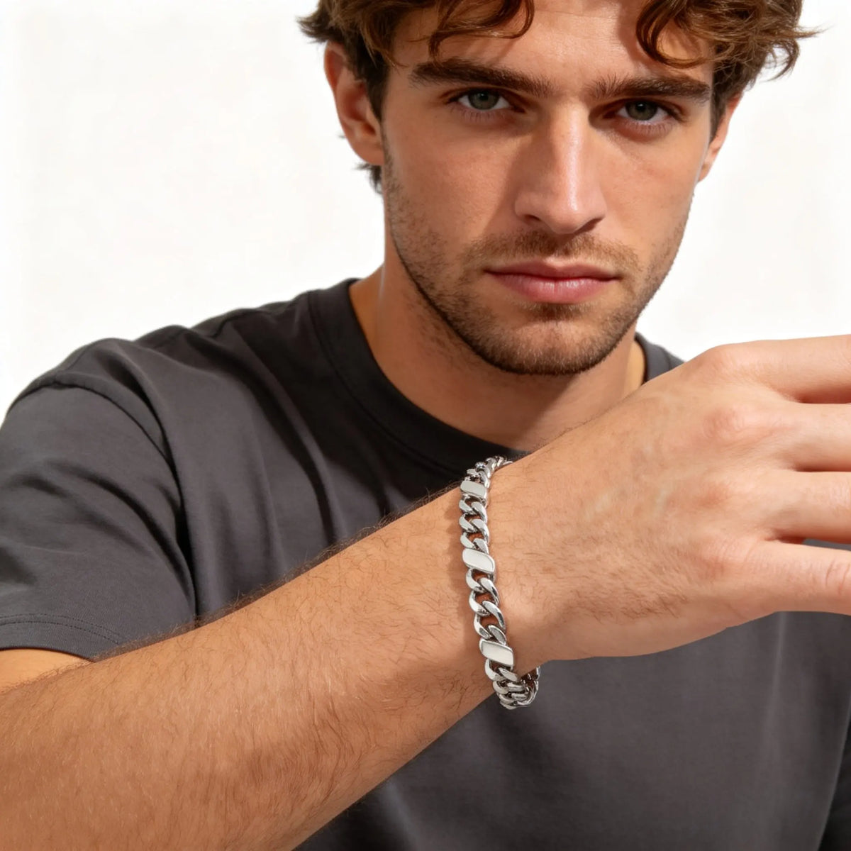 PENDRA Cuban Silver Link Bracelet