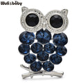 PENDRA Shining Crystal Owl Brooch