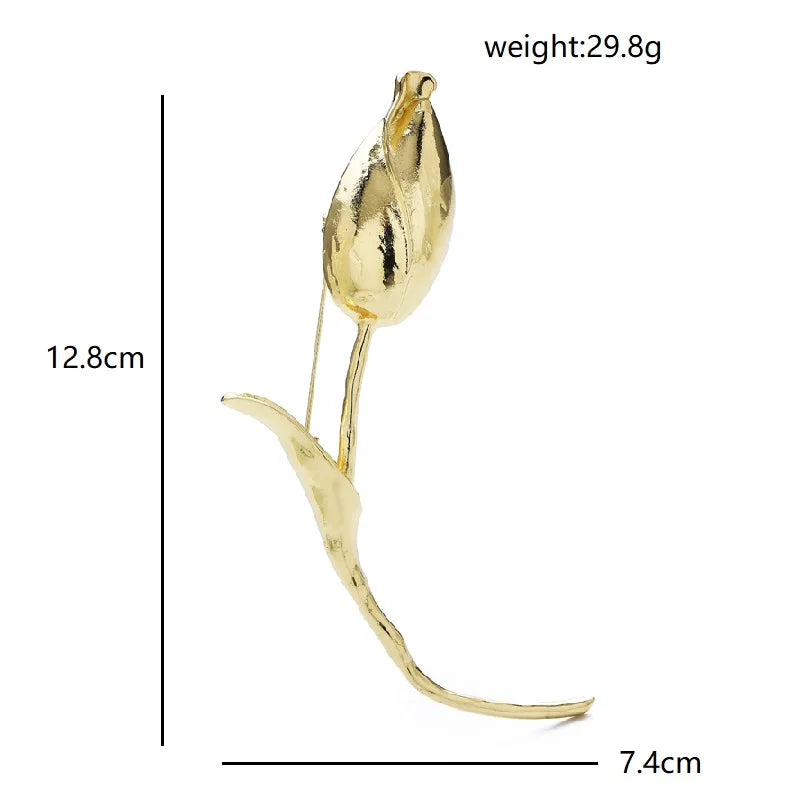 PENDRA Tulia 2-Color Oversized Tulip Flower Brooch