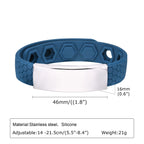 Free Engrave Silicone Bracelets for Men Boys,New Anti Static Custom ID Wristband,Personalized Jewelry