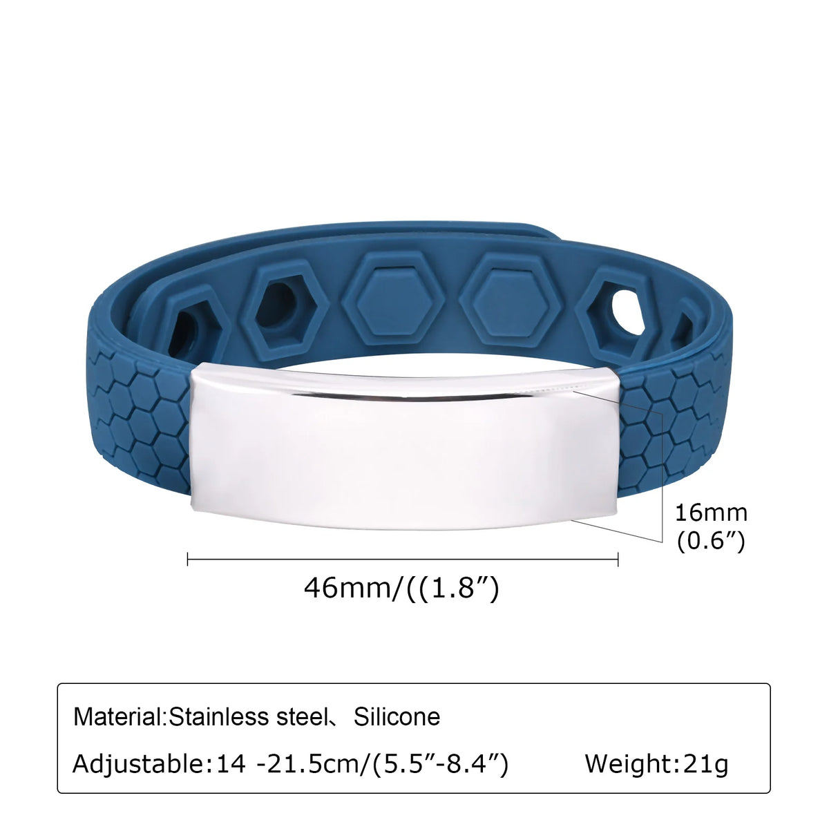 Free Engrave Silicone Bracelets for Men Boys,New Anti Static Custom ID Wristband,Personalized Jewelry