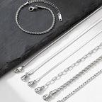 Men's Thin Chain Bracelets,Stainless Steel Silver Color Adjustable Metal Wristband,Classic Hip Hop Trendy Chain Gift