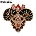 PENDRA Vintage Enamel Goat Brooch