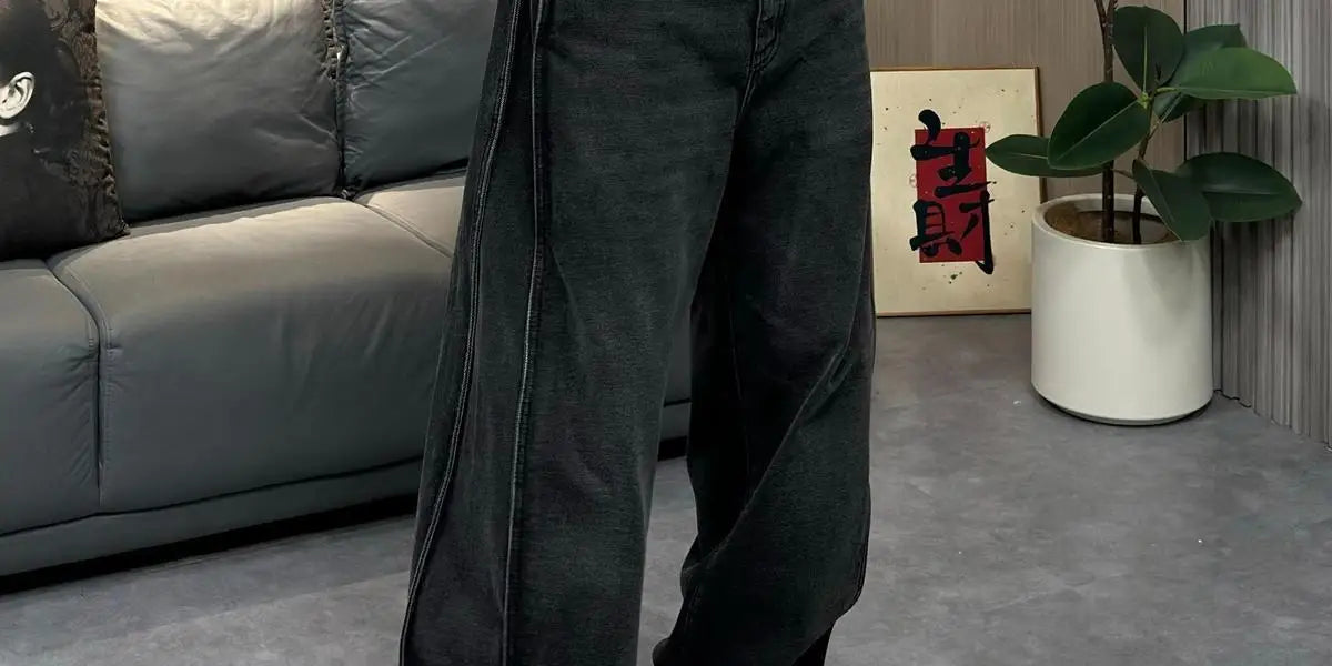 PENDRA Wide Leg Zipper Straight Pants