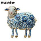 PENDRA Porcelaine Blue-White Goat Brooch