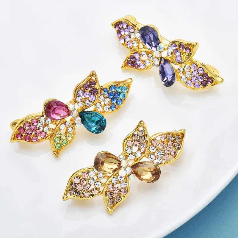 PENDRA Prismia Multicolor Rhinestone Flower Brooch