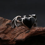 PENDRA AngelDemon Black Heart Wings Pendant