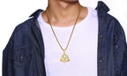 Lucky Triquetra Knot Charm Pendant Necklace Stainless Steel Irish Jewelry for Men Unisex