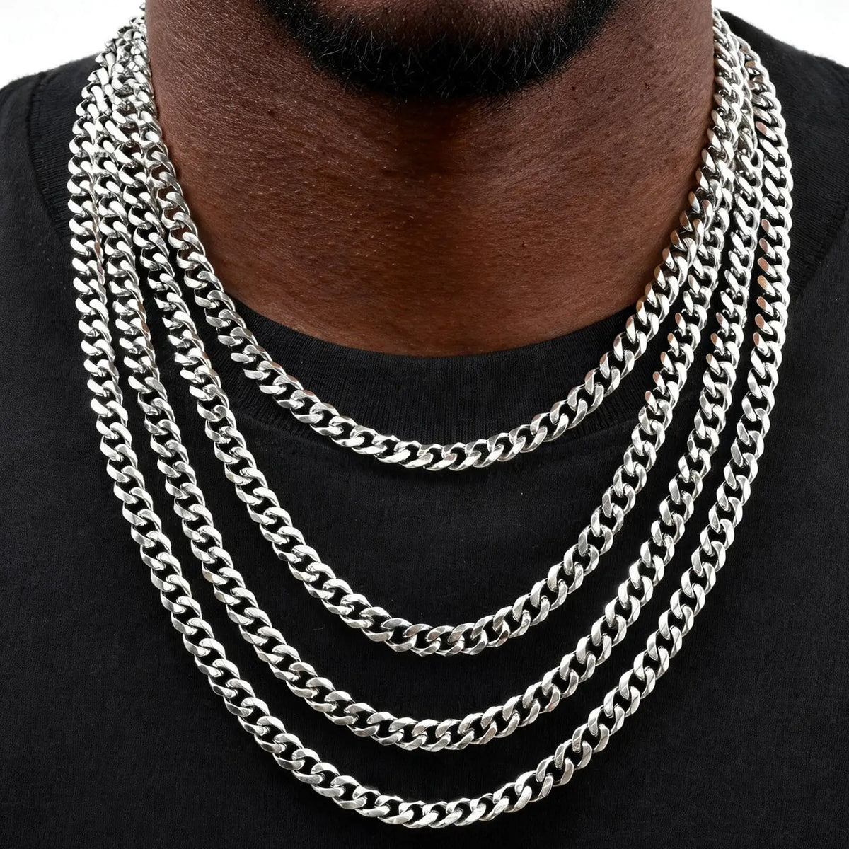 Classic Curb Chain Necklace for Men Women,3.5/5/7MM Stainless Steel Cuban Chain Chokers,Hip Hop Basic Chain Jewelry Gift