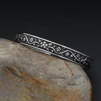 Classic Retro Fashion Silver Color Flower Bracelets For Men Women Stainless Steel Ethnic Style Lotus Leaf Bracelet Party Jewelry