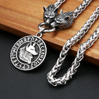 PENDRA Wolfcrest Viking Wolf Head Necklace